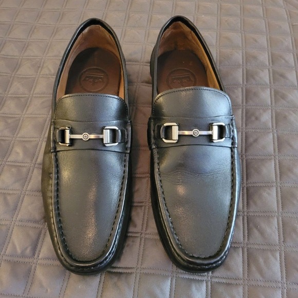 Peter Millar Crown Leather Bit Loafer (MEOF51) Black Mens US8 Retail $198 EUC - Picture 1 of 13